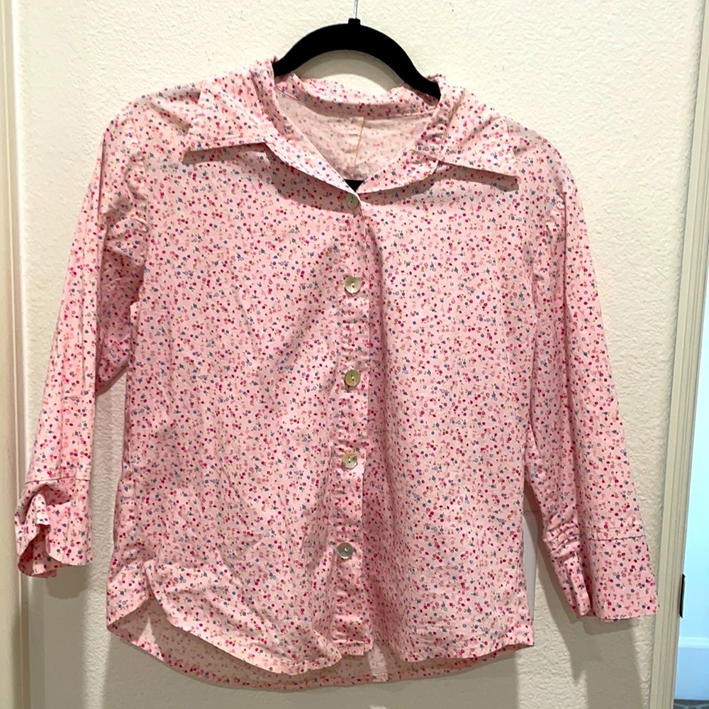Pink Floral Button Up